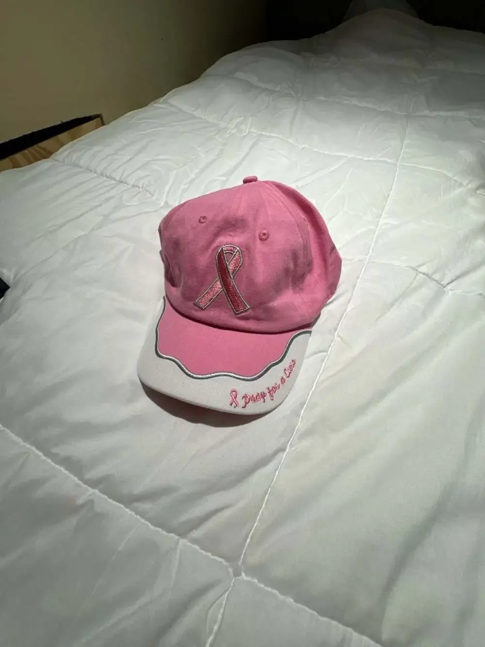 Unbranded Breast Cancer Awareness 'Pray for a Cure' Pink and White Baseball Cap